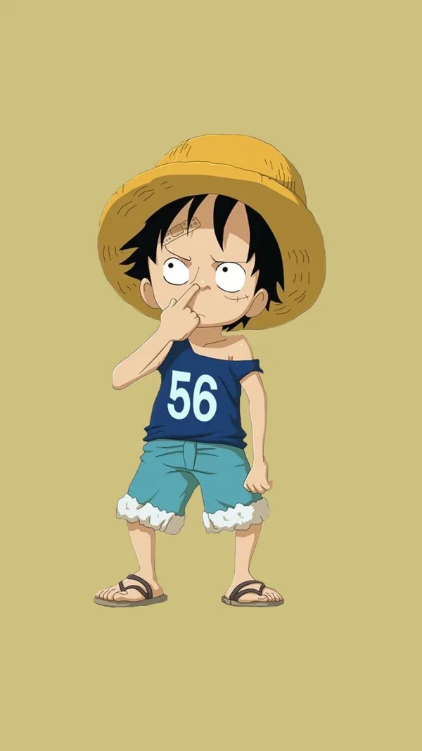 Ảnh Luffy chibi cute đội mũ đáng yêu