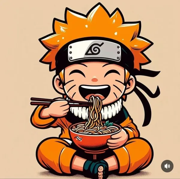 Ảnh Naruto ăn mỳ chibi cute