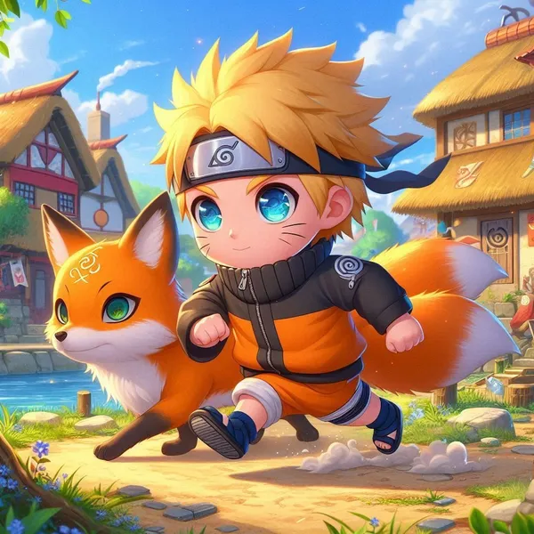 Ảnh Naruto chibi cửu vĩ cute