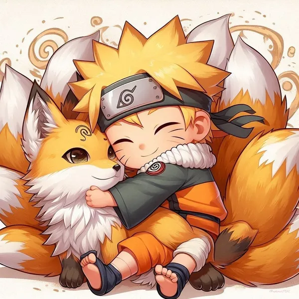 Ảnh Naruto chibi cửu vĩ dễ thương