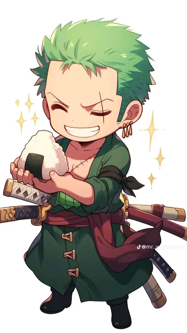 Ảnh Zoro chibi ăn cơm lắm