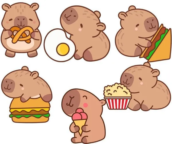 Ảnh avatar Capybara chibi đa dạng