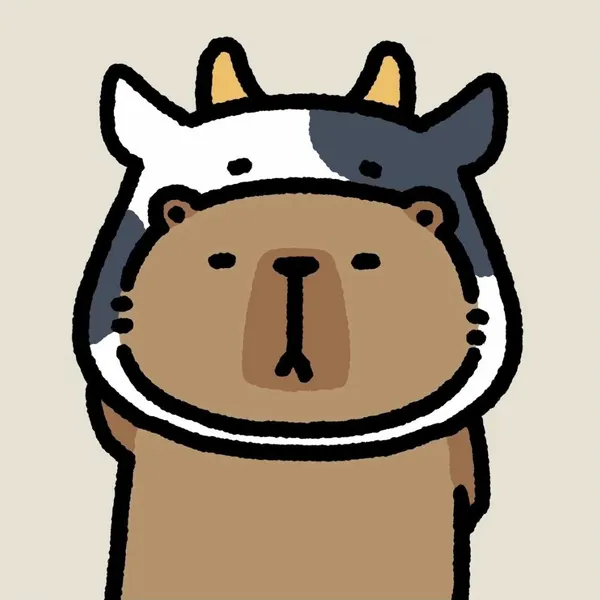 Ảnh avatar Capybara chibi đội muc bò sữa đáng yêu