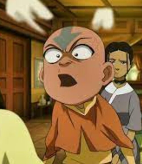 Ảnh avatar meme Aang với vẻ mặt nghiêm trọng