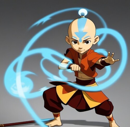 Ảnh avatar meme cảnh Aang điều khiển gió