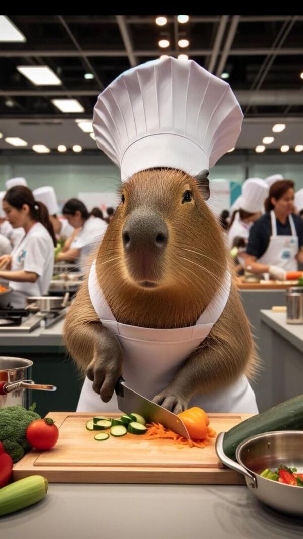 Ảnh capybara meme nấu ăn