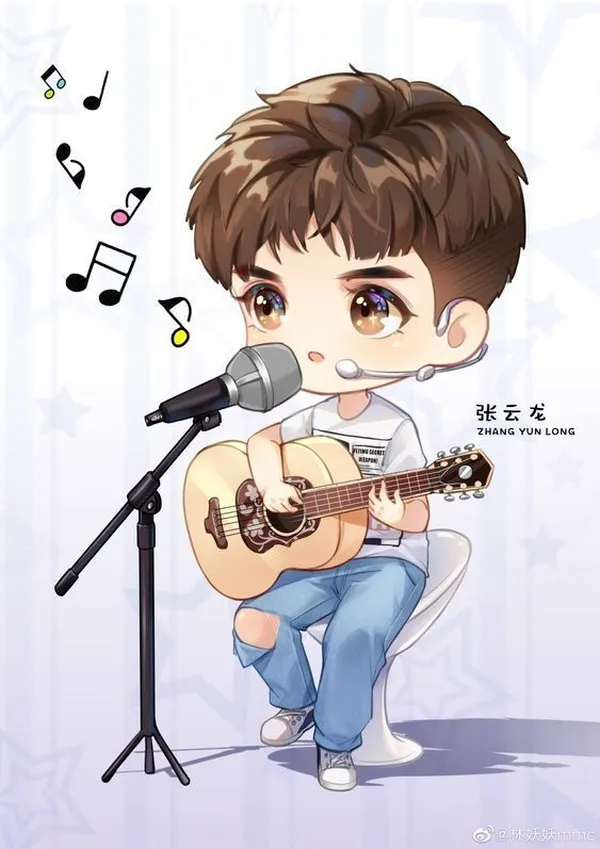 Ảnh chibi nam đánh đàn dễ thương