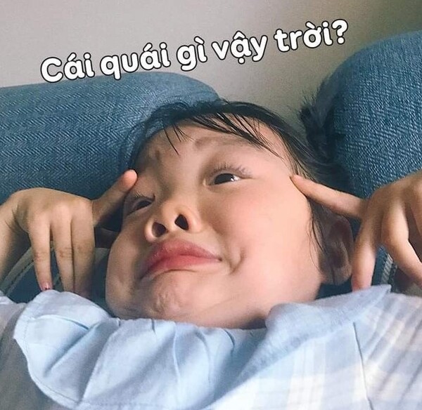 Ảnh meme em bé cute có chữ