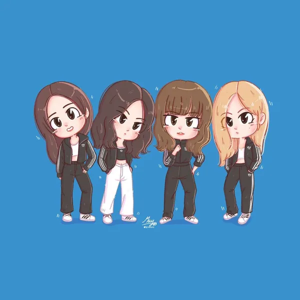 Ảnh nền Blackpink chibi cá tính dễ thương