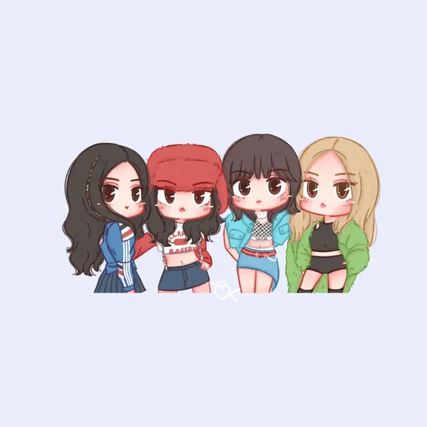 Ảnh nền Blackpink chibi cute đơn giản