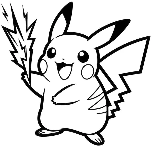 Ảnh tô màu Pikachu sấm sét