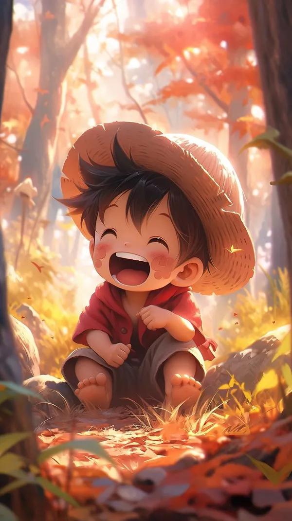 Avatar Luffy chibi lúc nhỏ cười cute