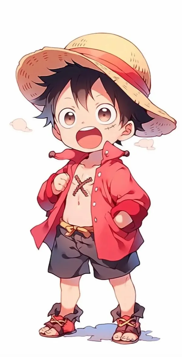 Avatar Luffy chibi ngầu dễ vẽ