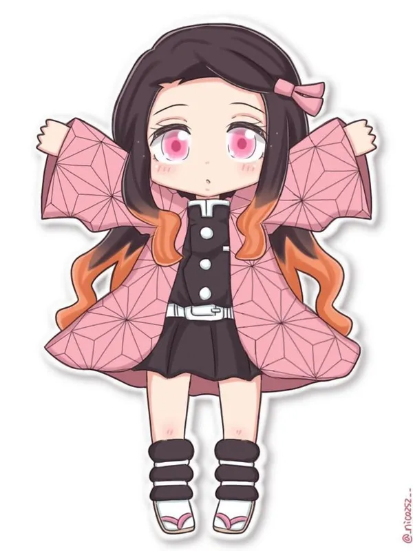 Avatar Nezuko chibi mặc áo hồng cute