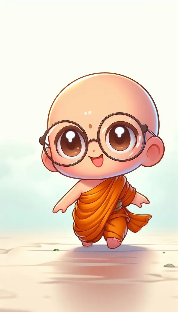 Avatar ảnh chú tiểu đeo kính chibi dễ thương