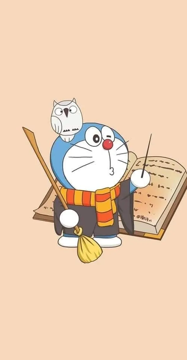 Doraemon chibi và con cú