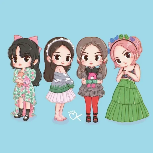 Hình ảnh Blackpink chibi cute đơn giản dễ vẽ