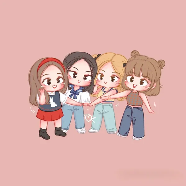 Hình ảnh Blackpink cute chibi đơn giản