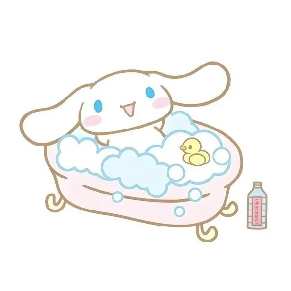 Hình ảnh Cinnamoroll chibi đi tắm