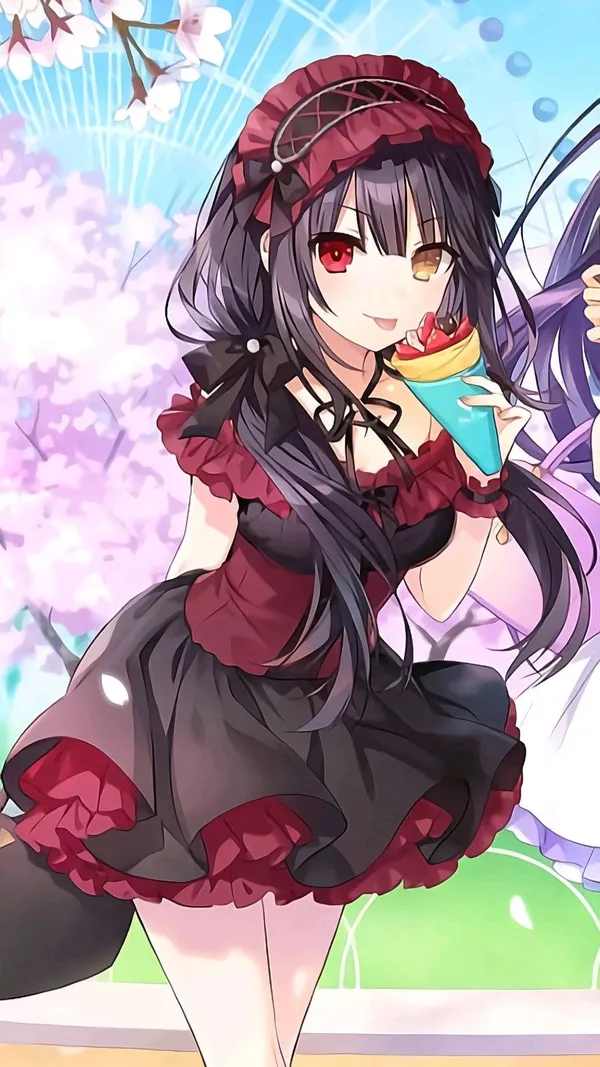 Hình ảnh Kurumi ăn kem chibi