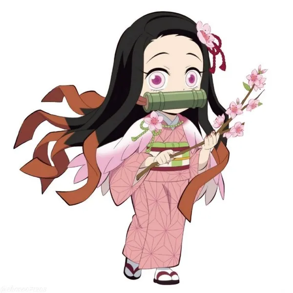 Hình ảnh Nezuko chibi dễ vẽ