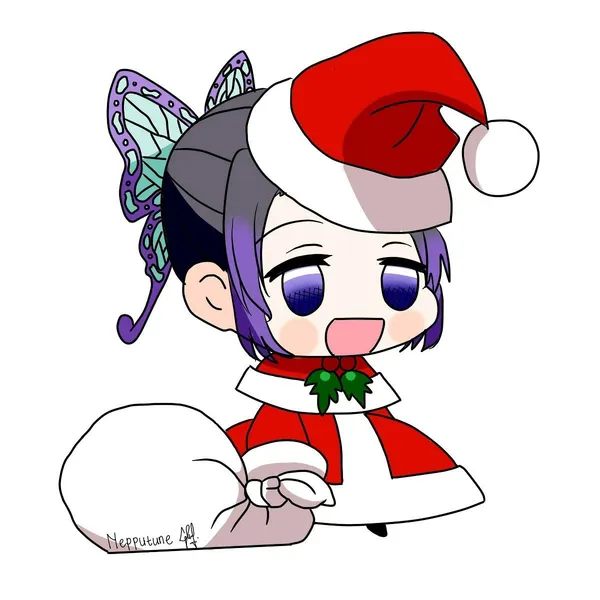 Hình ảnh Shinobu chibi mặc đồ noel