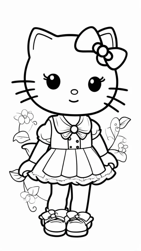 Hình ảnh tô màu Hello Kitty