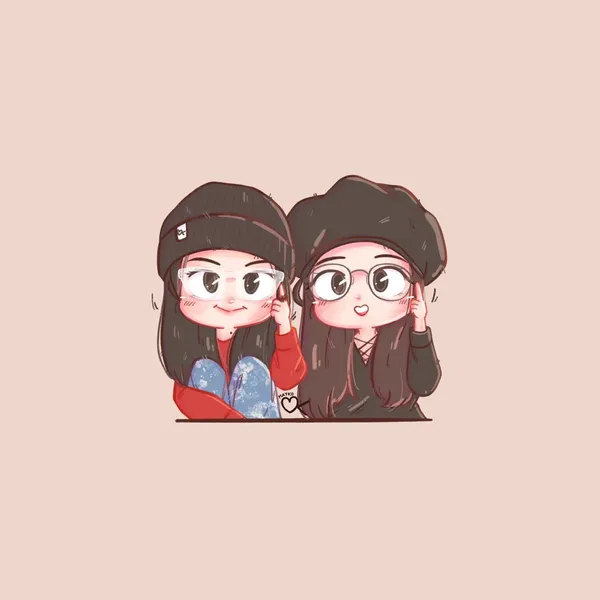 Hình nền Blackpink Jisoo và Lisa chibi cute dễ thương