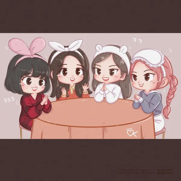 Hình nền Blackpink chibi cute cho điện thoại đẹp