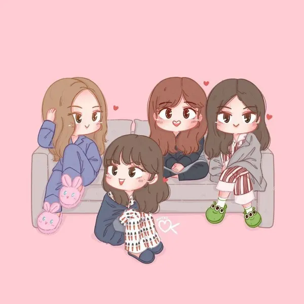 Hình nền Blackpink chibi cute đáng yêu