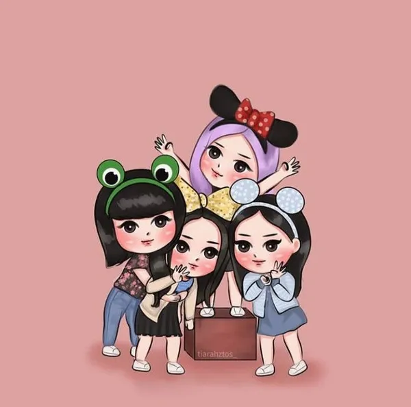 Hình nền Blackpink chibi đáng yêu