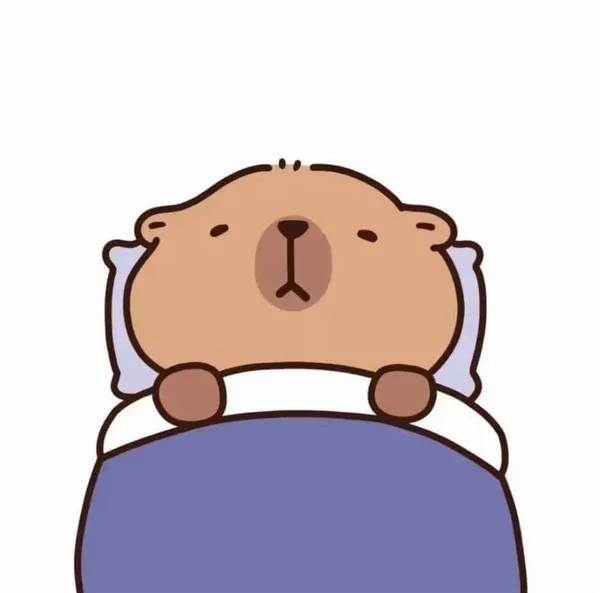 Hình nền Capybara cute chibi nằm ngủ dễ thương