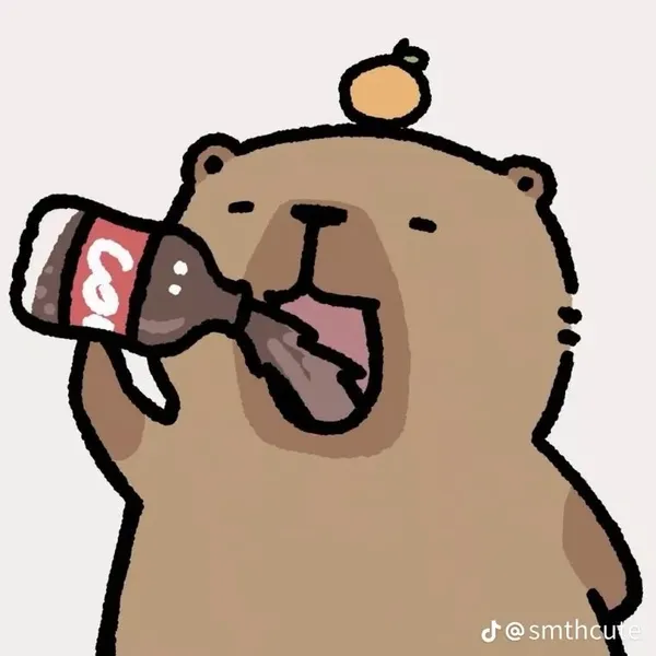 Hình nền Capybara cute chibi uống coca ngầu