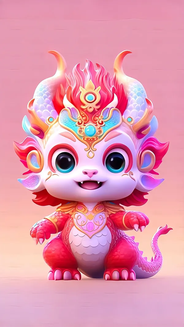 Hình nền Kawaii rồng chibi cute dễ thương