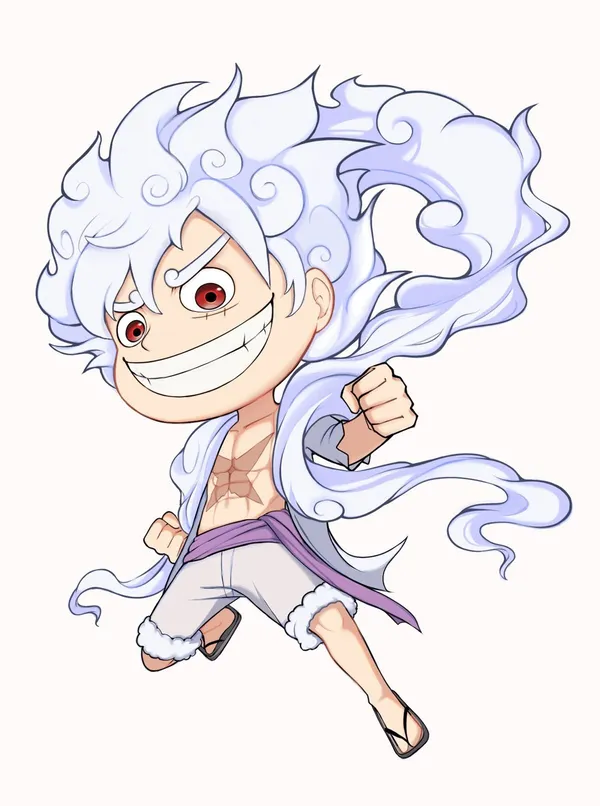 Hình nền Luffy Gear 5 chibi cute