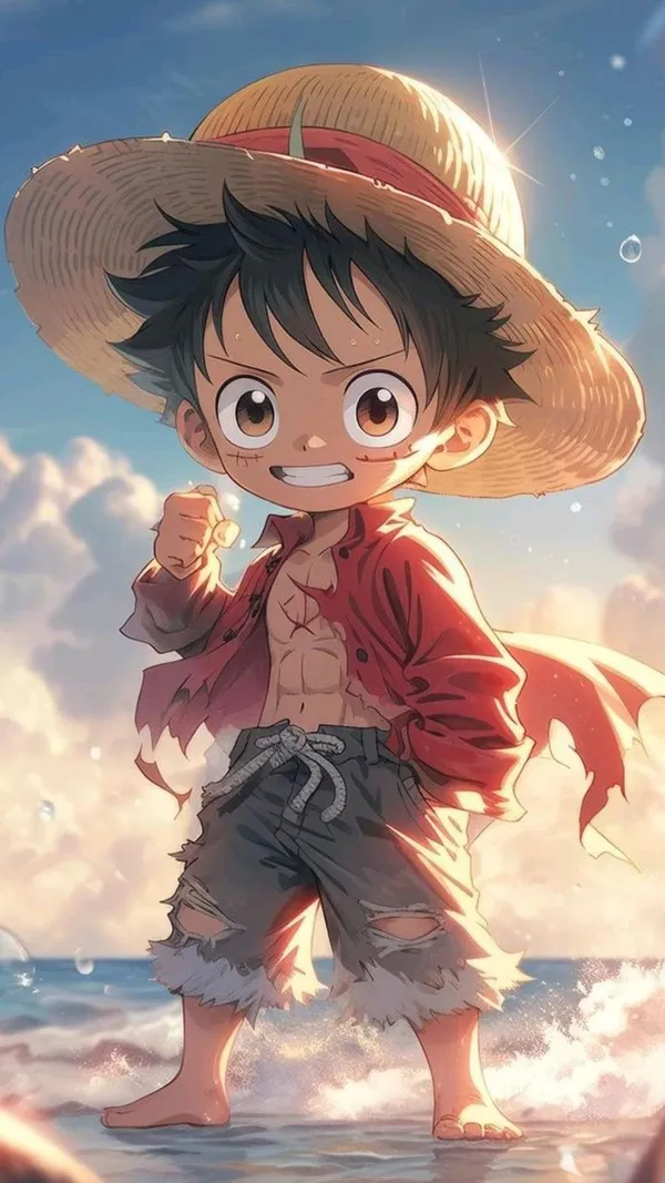 Hình nền Luffy chibi 3d siêu ngầu