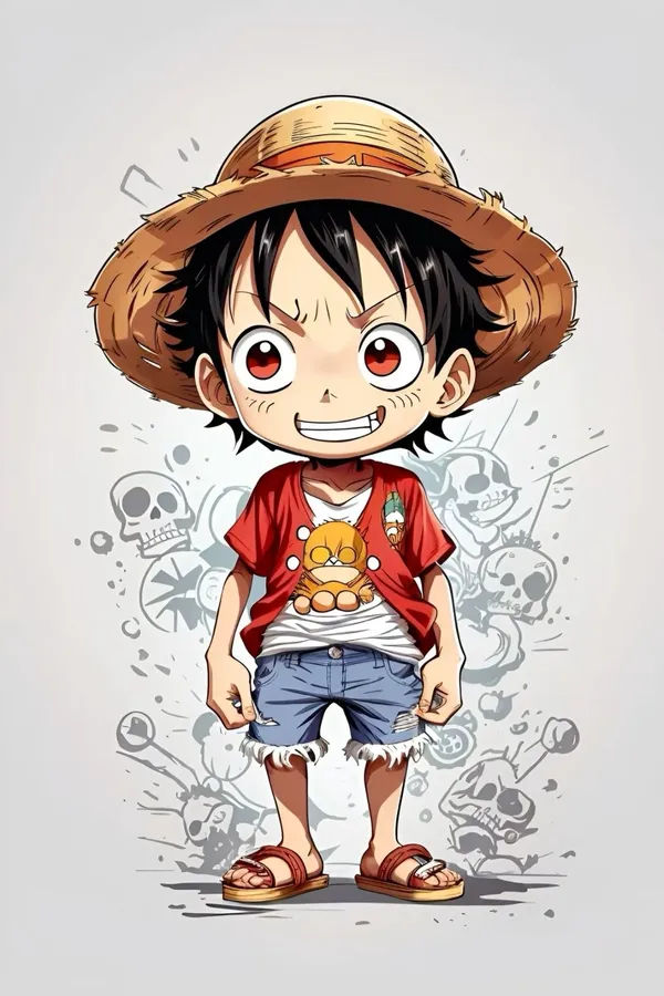 Hình nền Luffy chibi đơn giản dễ vẽ