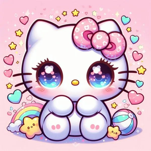 Mèo hello Kitty chibi dễ thương