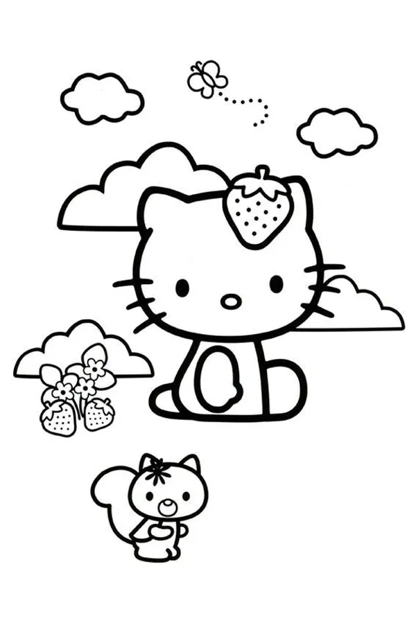 Tô màu Hello Kitty cài kẹp dâu