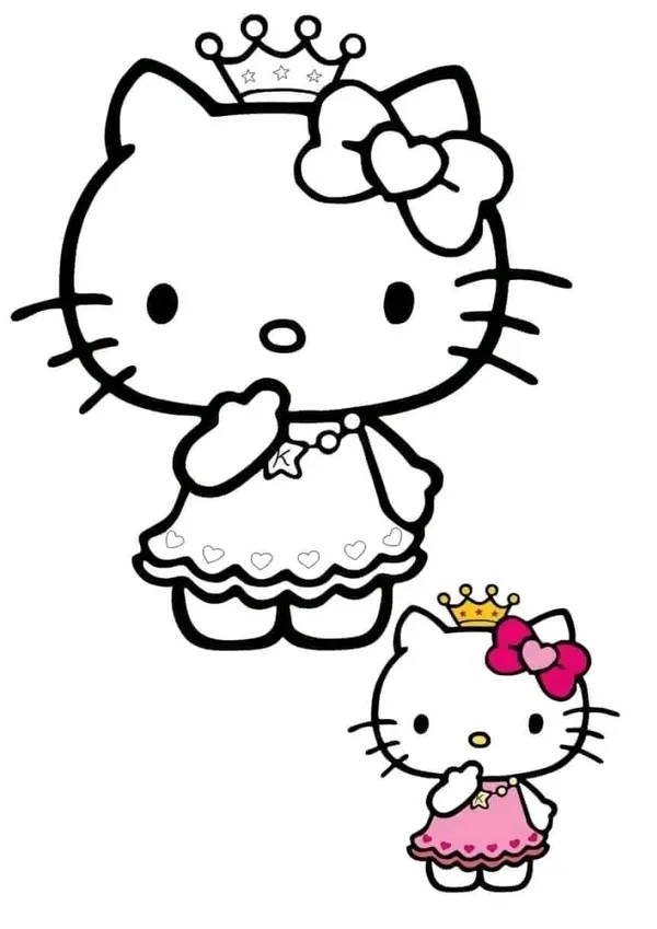 Tô màu Hello Kitty công chúa dễ thương