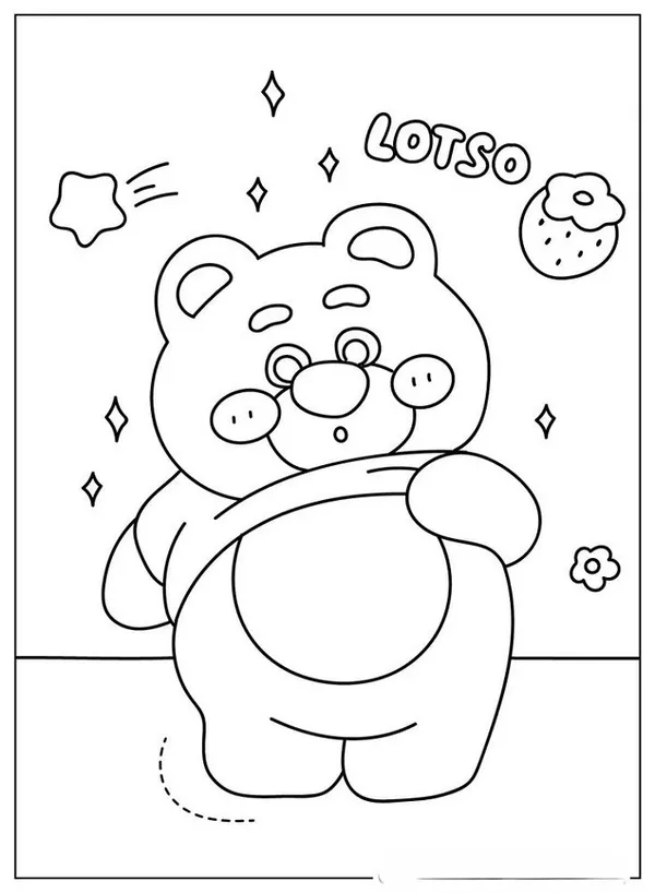 Tô màu hình gấu dâu Lotso