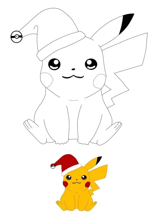 Tranh tô màu Pikachu chibi cho bé