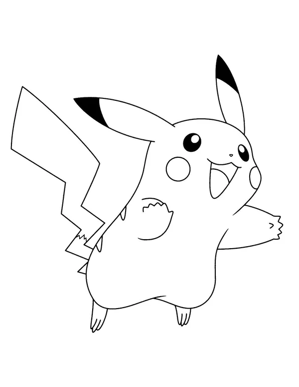 Tranh tô màu Pikachu chibi đáng yêu