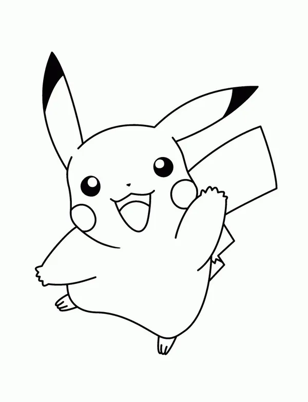 Tranh tô màu Pikachu dễ vẽ