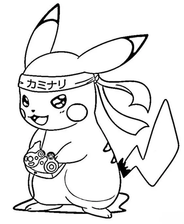 Tranh tô màu Pikachu tinh nghịch