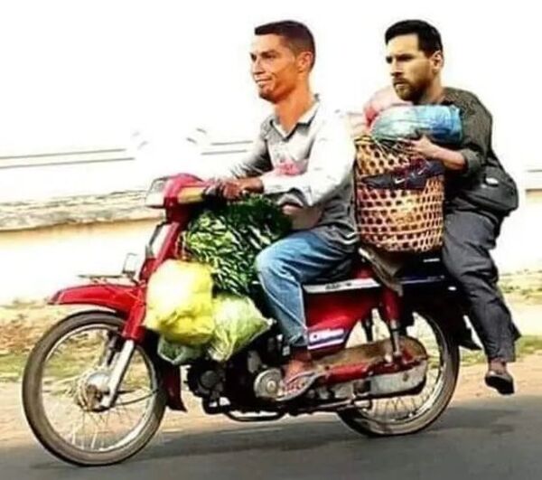 Ảnh Ronaldo meme trở messi