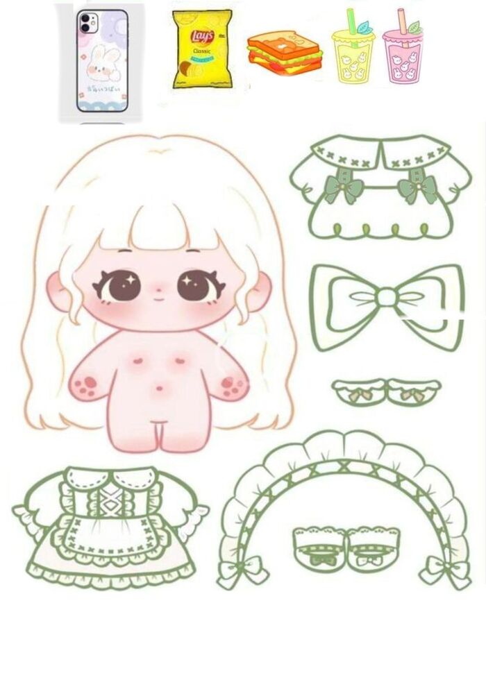 Ảnh búp bê giấy chibi cute