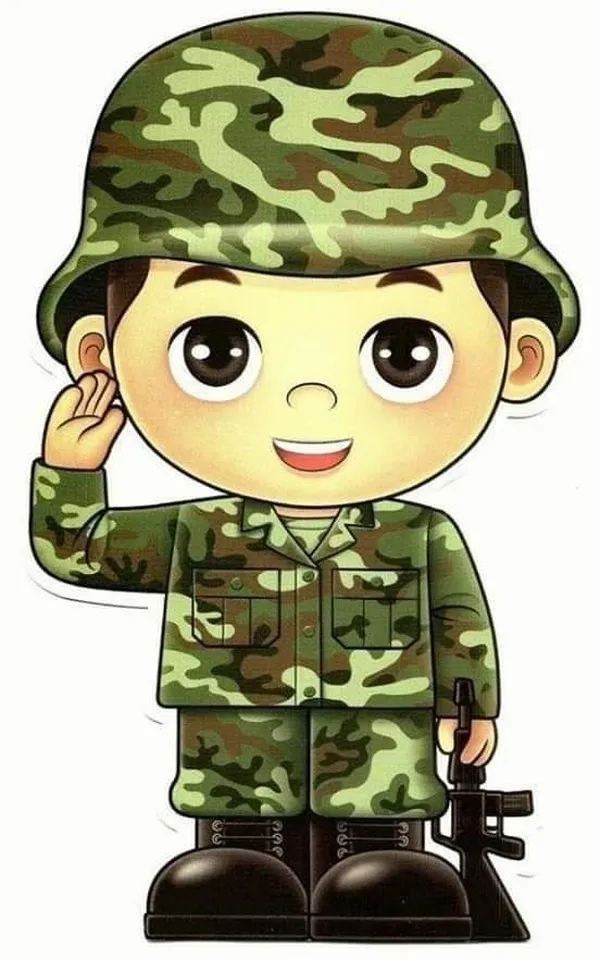 Ảnh chibi chú bộ đội hoạt hình đáng yêu