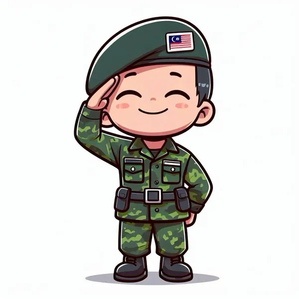 Ảnh chibi chú bộ đội hoạt hình đơn giản