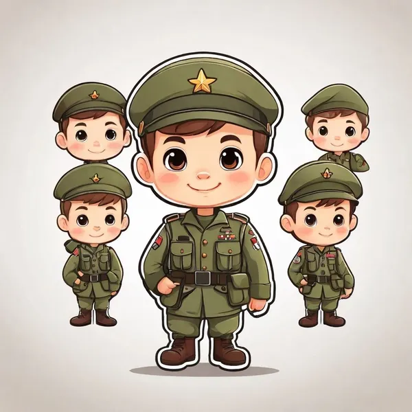 Ảnh chibi chú bộ đội hoạt hình